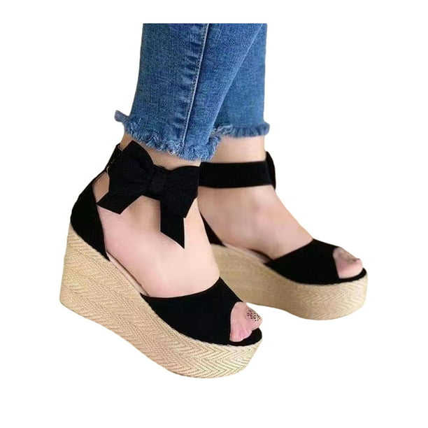 Womens Ladies Wedge Sandals  Ankle Strap  Epadrilles Platform Summer Party Shoes